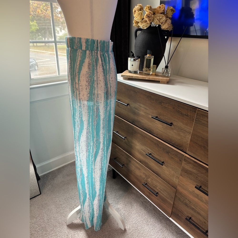 Sheer Striped Wide-Leg Pants NWOT! - Picture 3 of 4